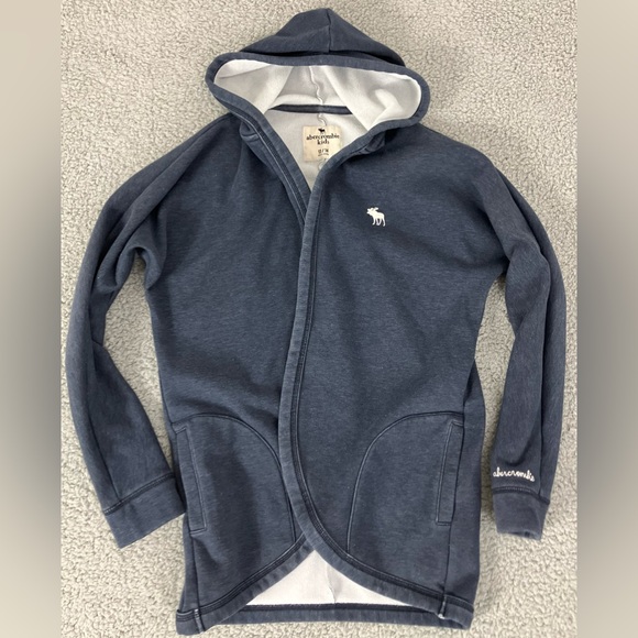 Abercrombie Kids Washed Blue Soft Relaxed Hoodie Cardigan Size 13/14 - Picture 1 of 9